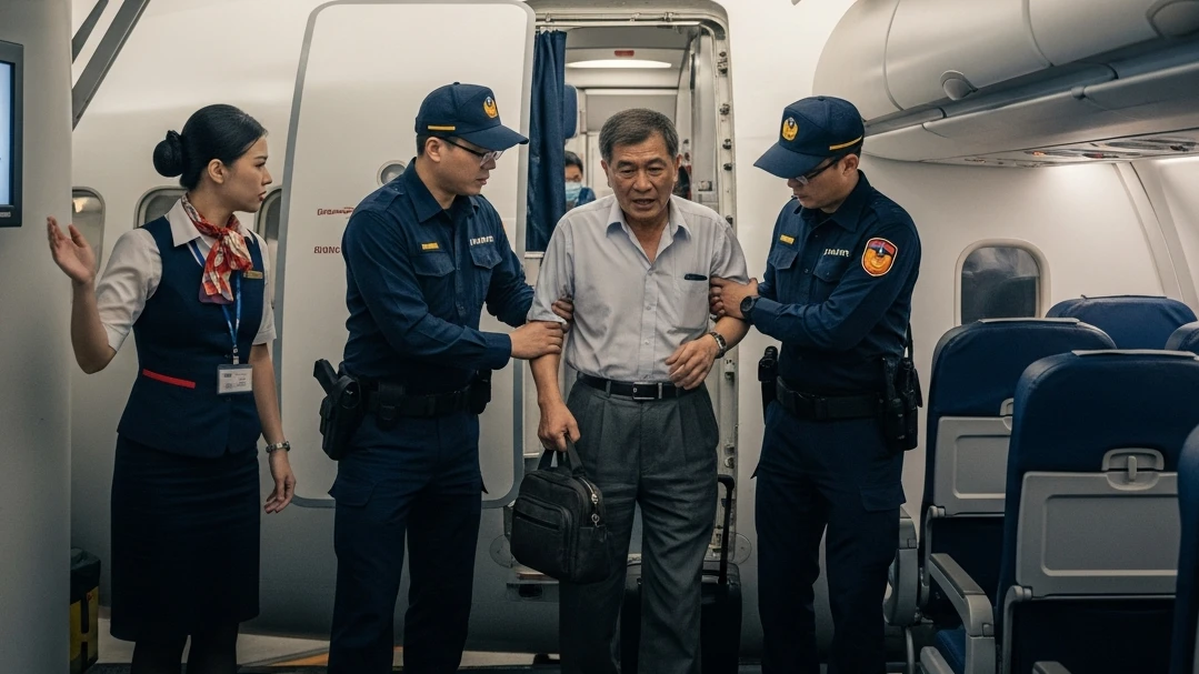 空姐勸不聽！7旬男擅自換位拒下機　航警強制帶離