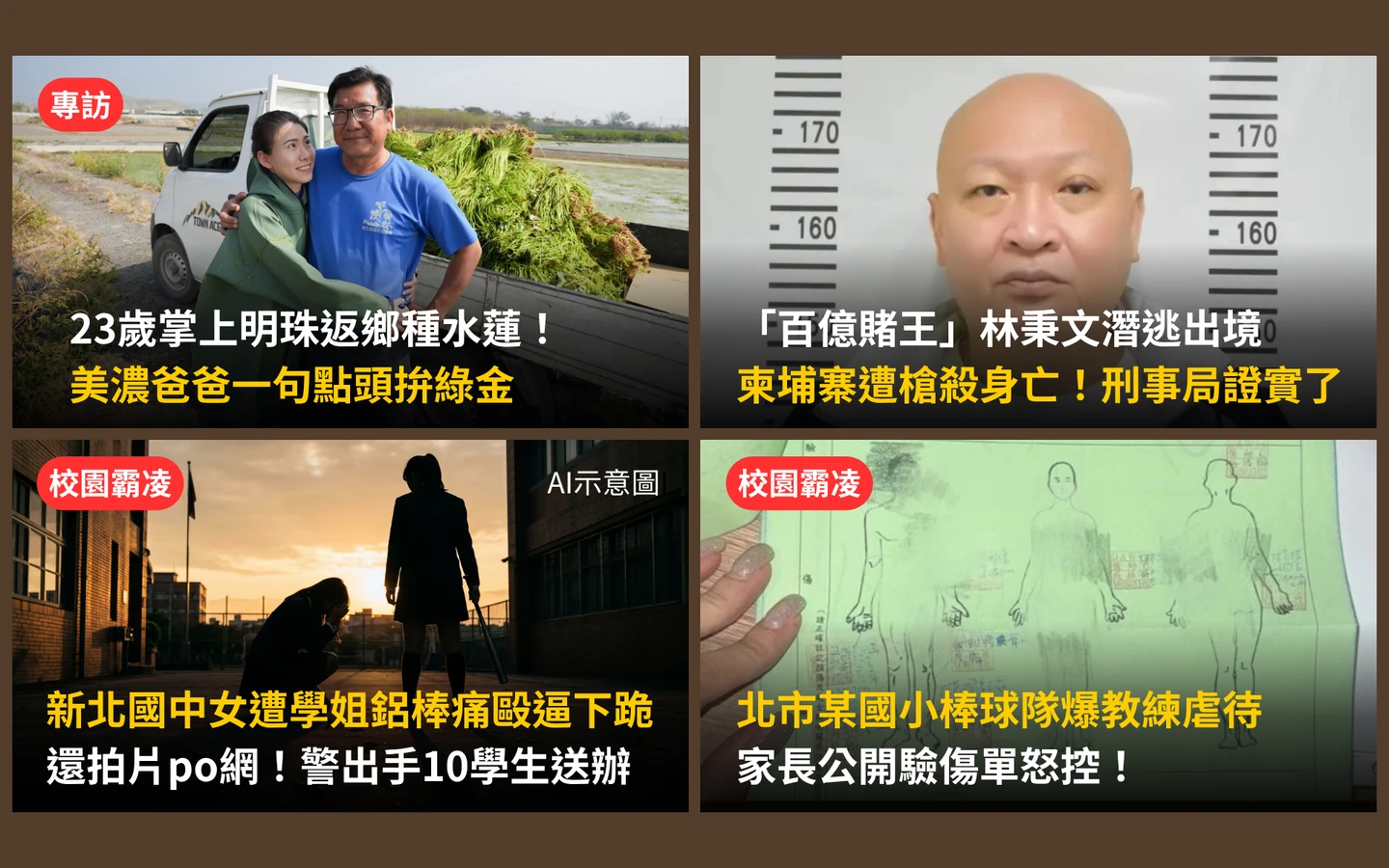 今日精選｜雙北校園爆鋁棒霸凌、教練虐待／23歲「水蓮公主」泡水拚綠金