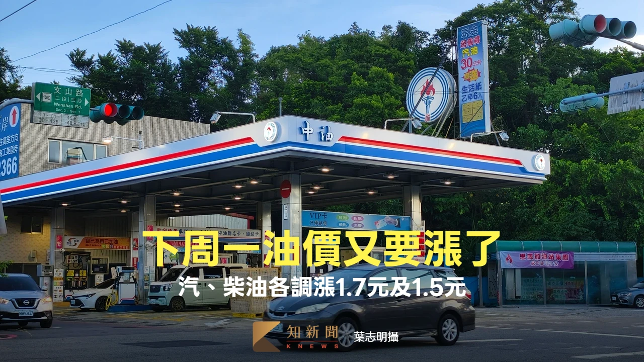 下周一油價又要漲了！　中油今宣布汽、柴油各調漲1.7元及1.5元