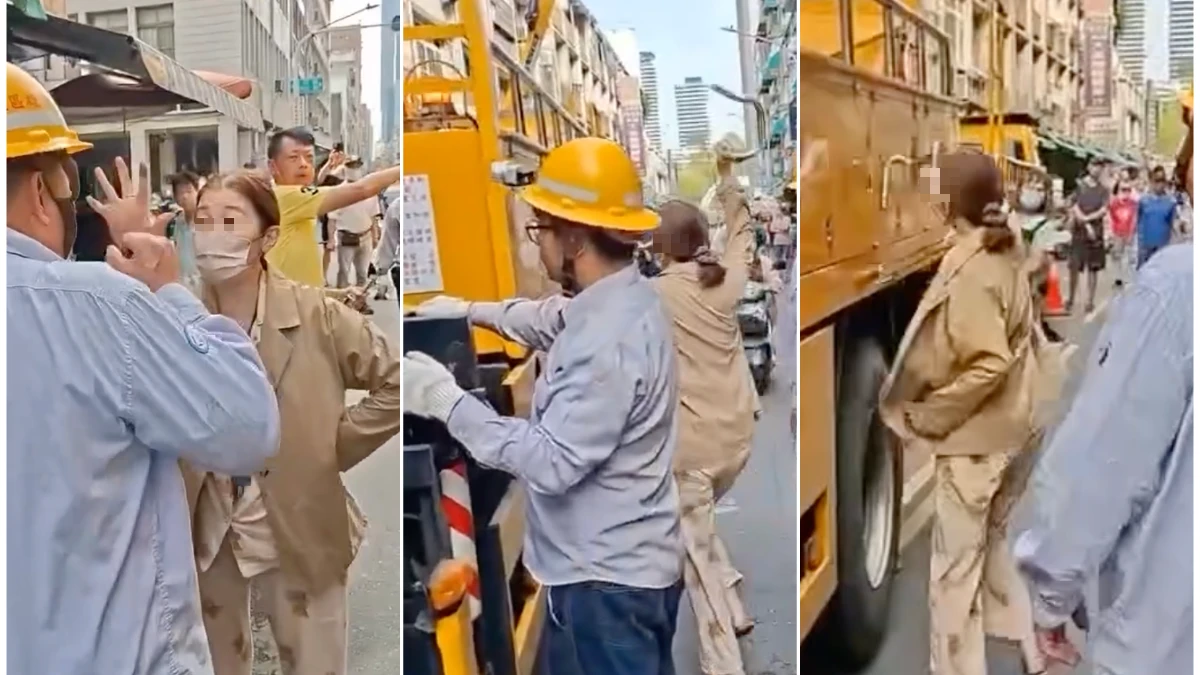 高雄停電搶修爆衝突！第一線搶修拚命救電　女子竟砸台電車還朝警吐口水