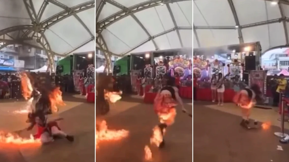驚悚一瞬｜女舞者烈焰纏身「沒人救」原因曝光！火舞團還原過程：是專業防線