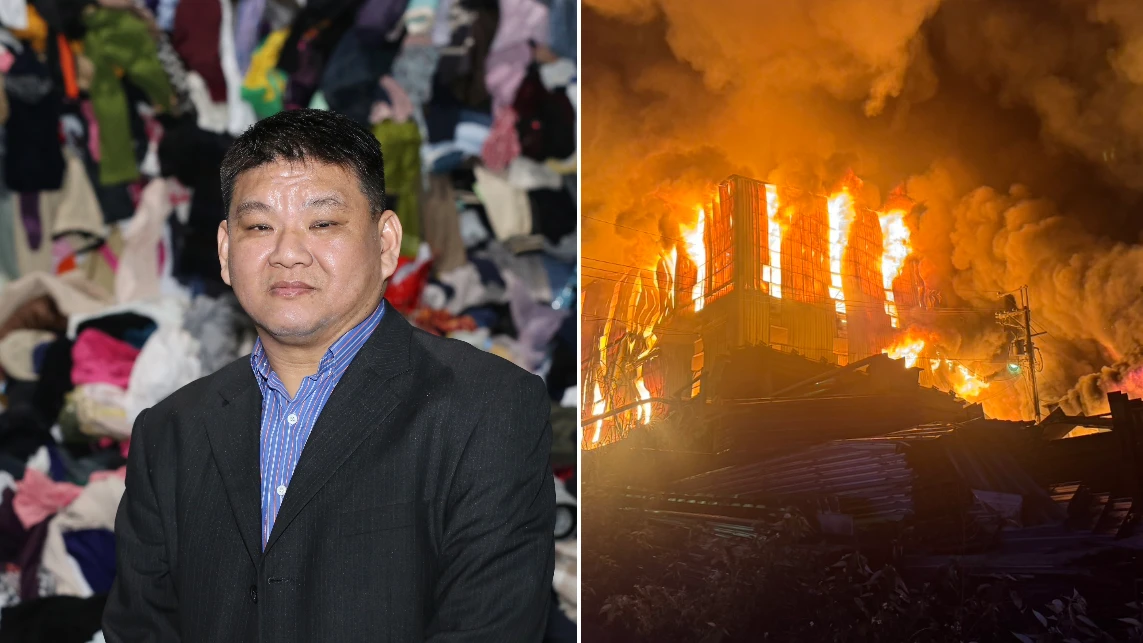 北台最大舊衣回收廠燒毀！「久泰環保」月收500噸外銷　老闆咬牙苦撐心血全沒了