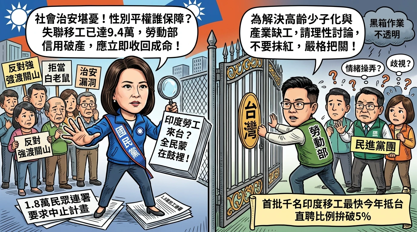 首批印度移工有望年內引進！治安疑慮發酵　藍委要求勞動部中止