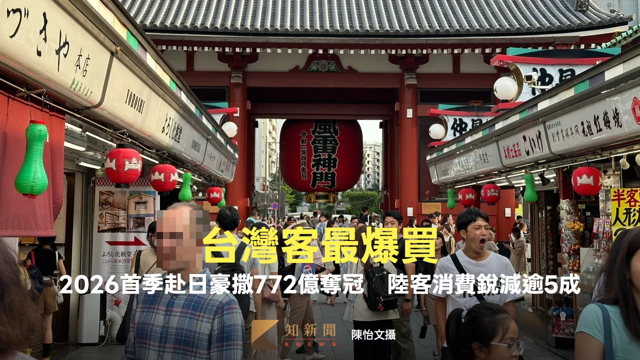 台灣客最爆買！2026首季赴日豪撒772億奪冠　陸客消費銳減逾5成