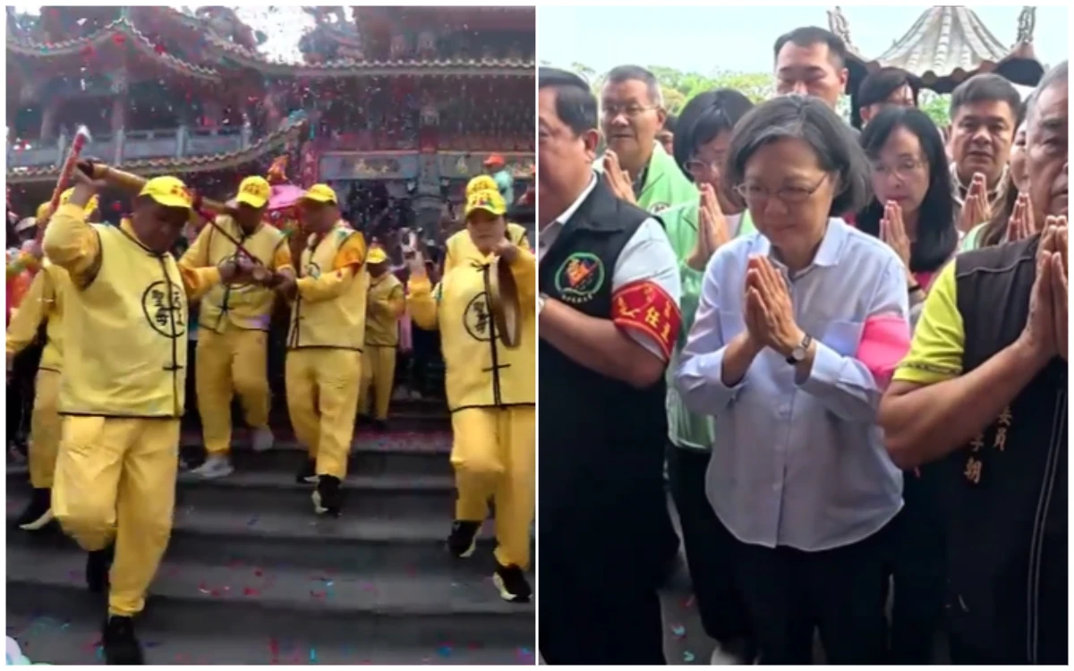 直播Day8｜白沙屯媽祖回鑾最後一哩路　蔡英文拜後跟著走！7年前任內徒步隨轎4公里