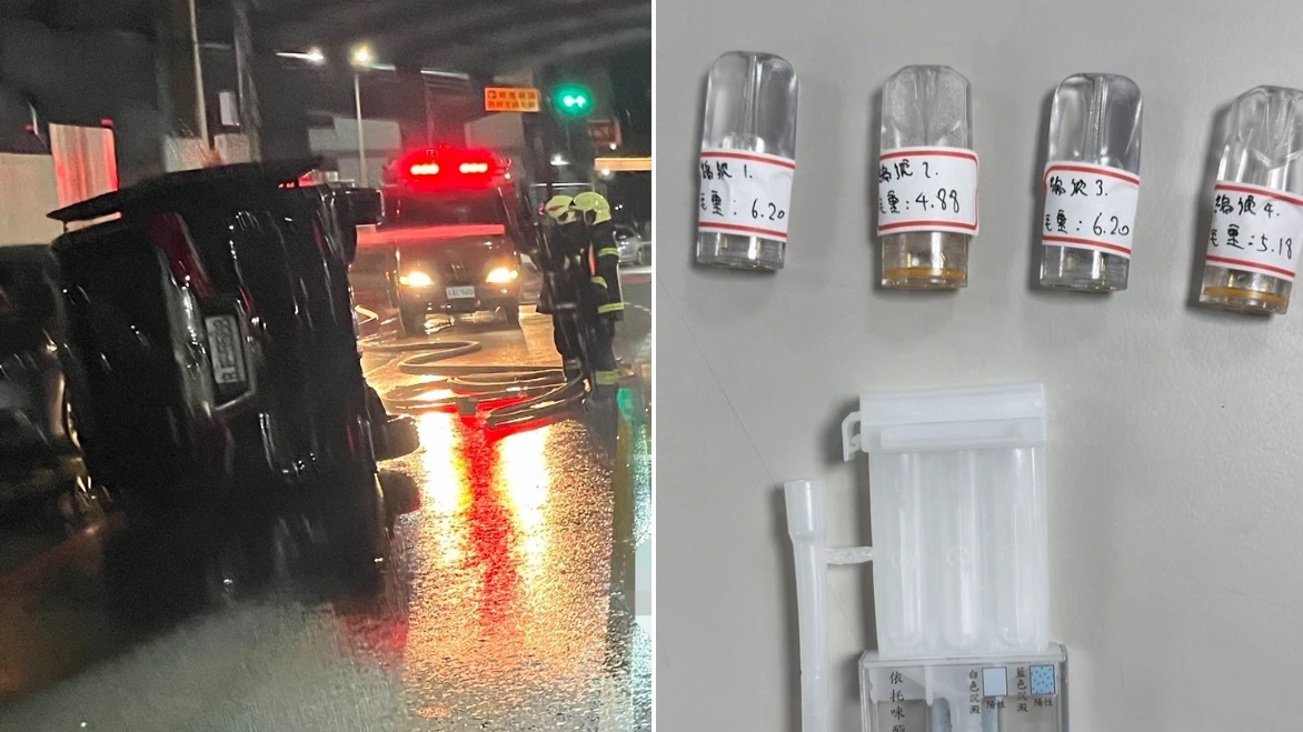 20歲男載女友路口衝撞翻車送醫！竟毒駕還搜出喪屍煙彈　情侶檔都被送辦
