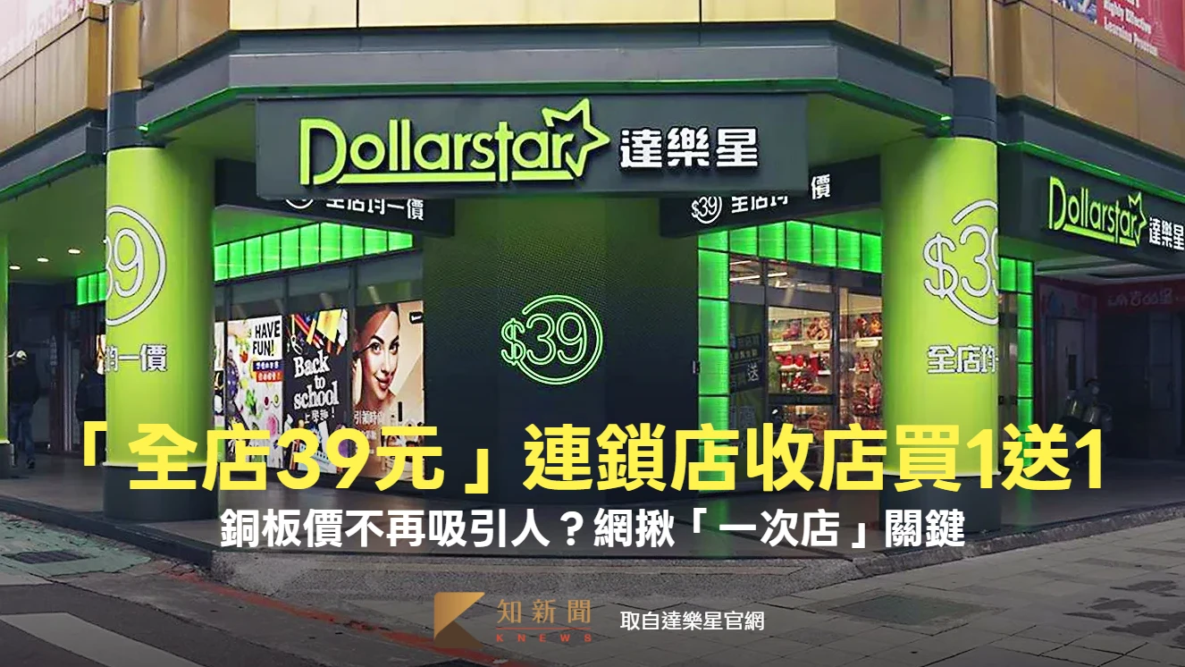 「全店39元」連鎖店收店買1送1 　銅板價不再吸引人？網揪「一次店」關鍵