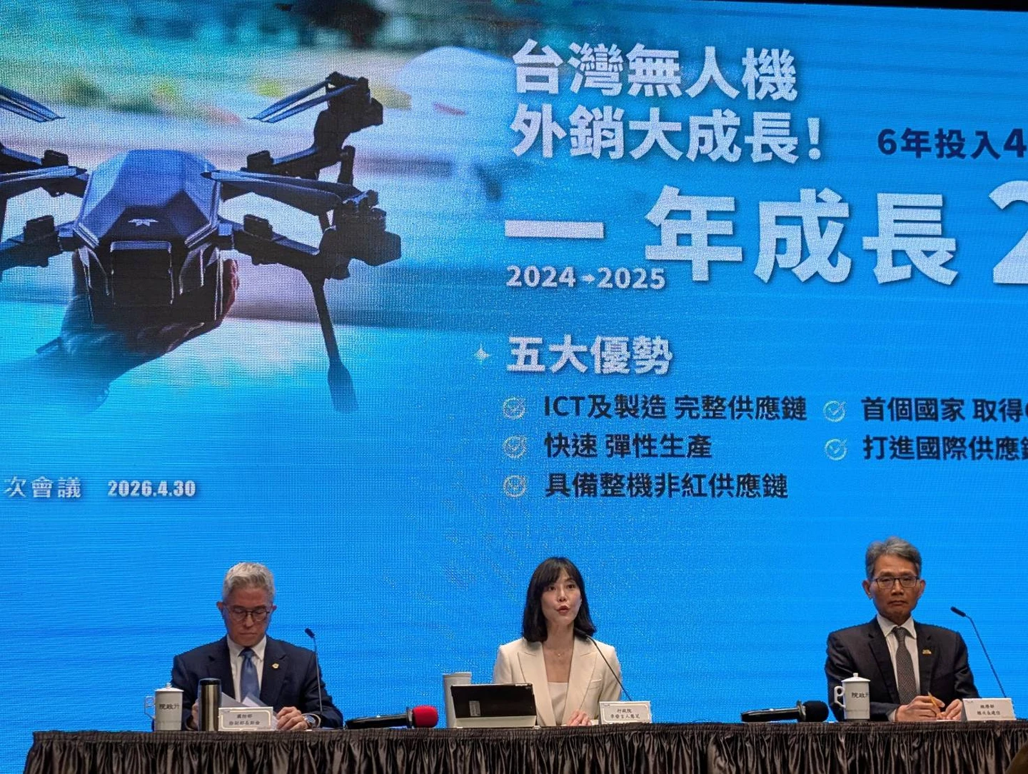 另座護國神山！無人機首季出口暴增「這3國買最多」　卓揆：2030產值有望達400億元