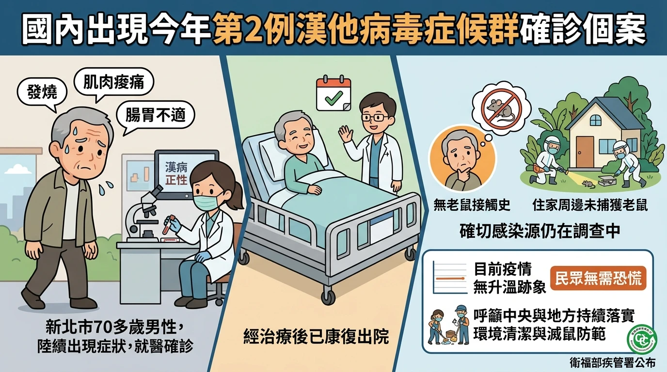 國內爆今年第2例漢他病毒！新北7旬翁染疫無老鼠接觸史　感染源待釐清