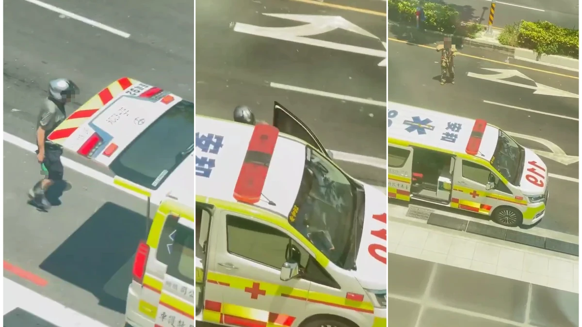 有片｜台南男縱火還拿斧頭砍警消！劫救護車逃亡　3人浴血送醫、警強攻逮人