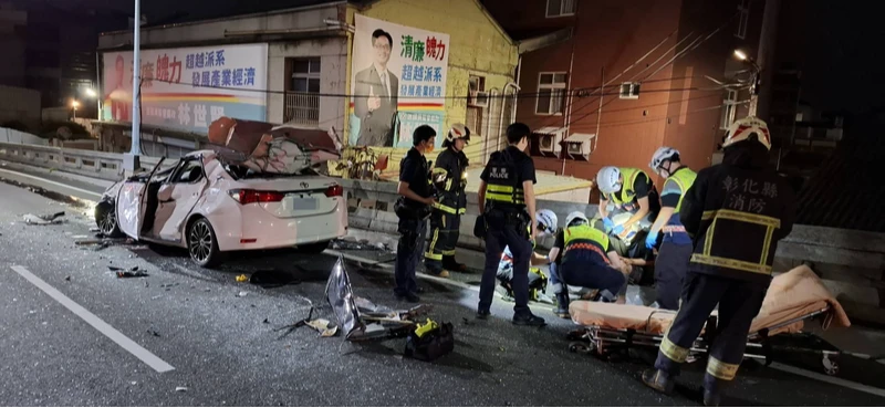 彰化BMW連撞2死2傷！騎士斷肢喪命、輪胎噴飛　新婚夫妻陰陽隔