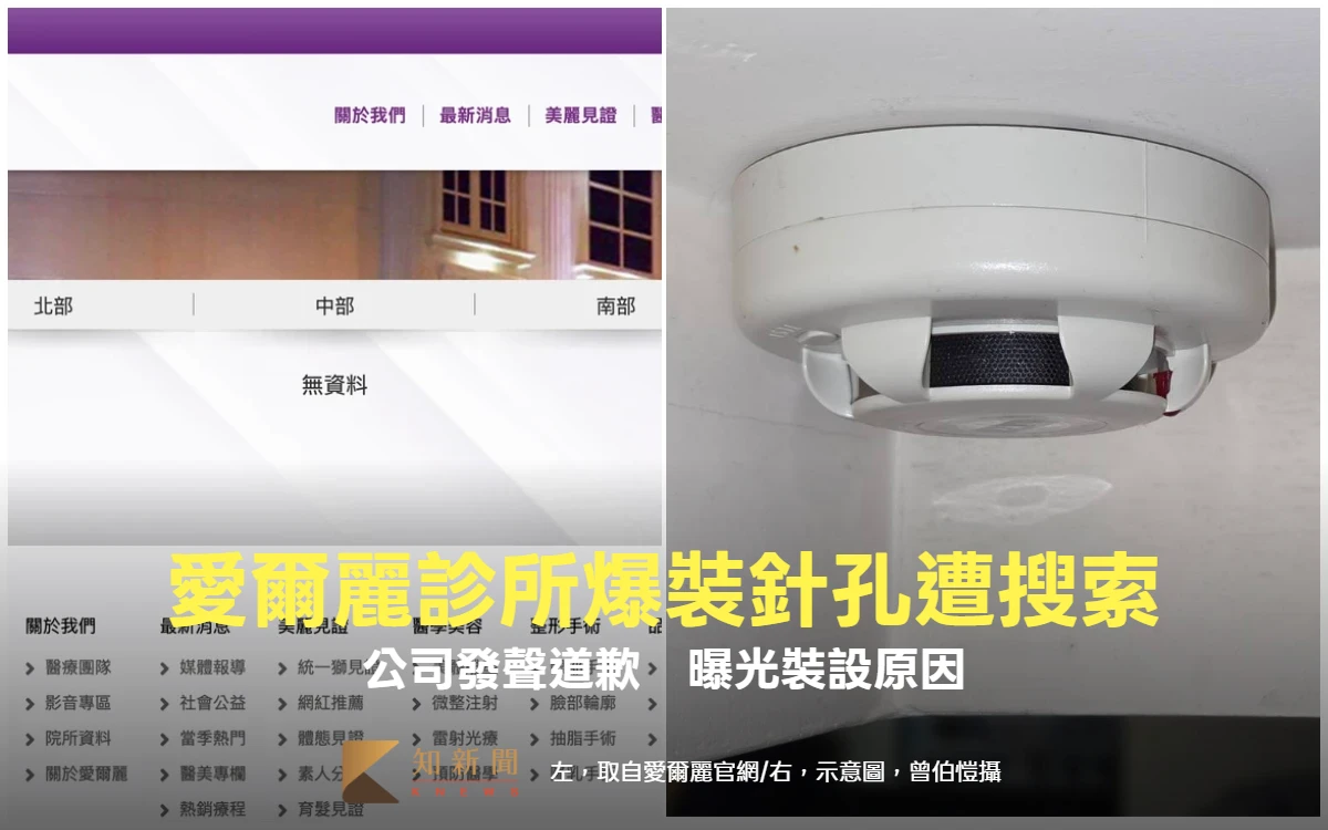 愛爾麗診所爆裝針孔遭搜索！公司發聲道歉　曝光裝設原因：絕無侵害隱私