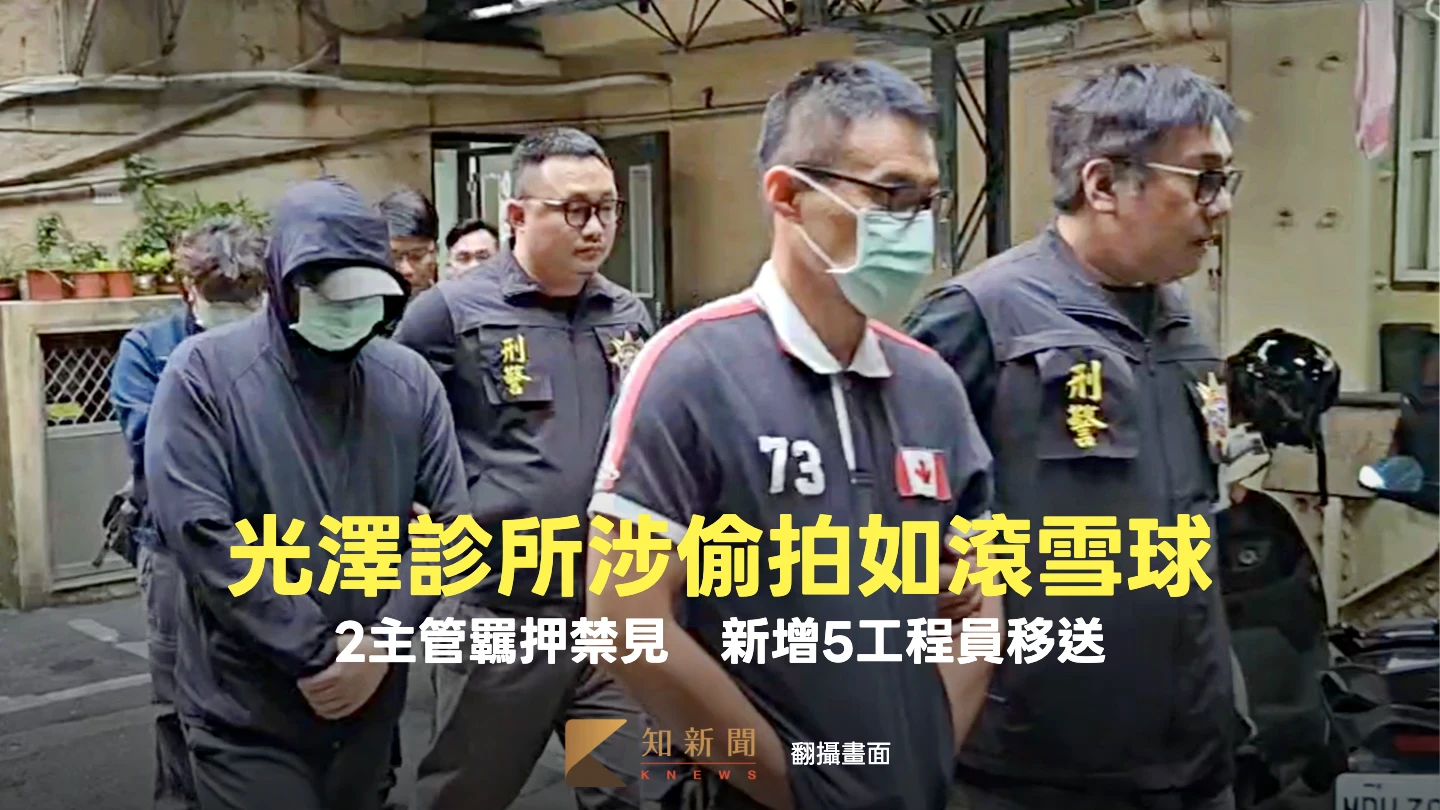 光澤診所涉偷拍越滾越大！店經理、資安主管2人羈押禁見　新增5工程員移送法辦
