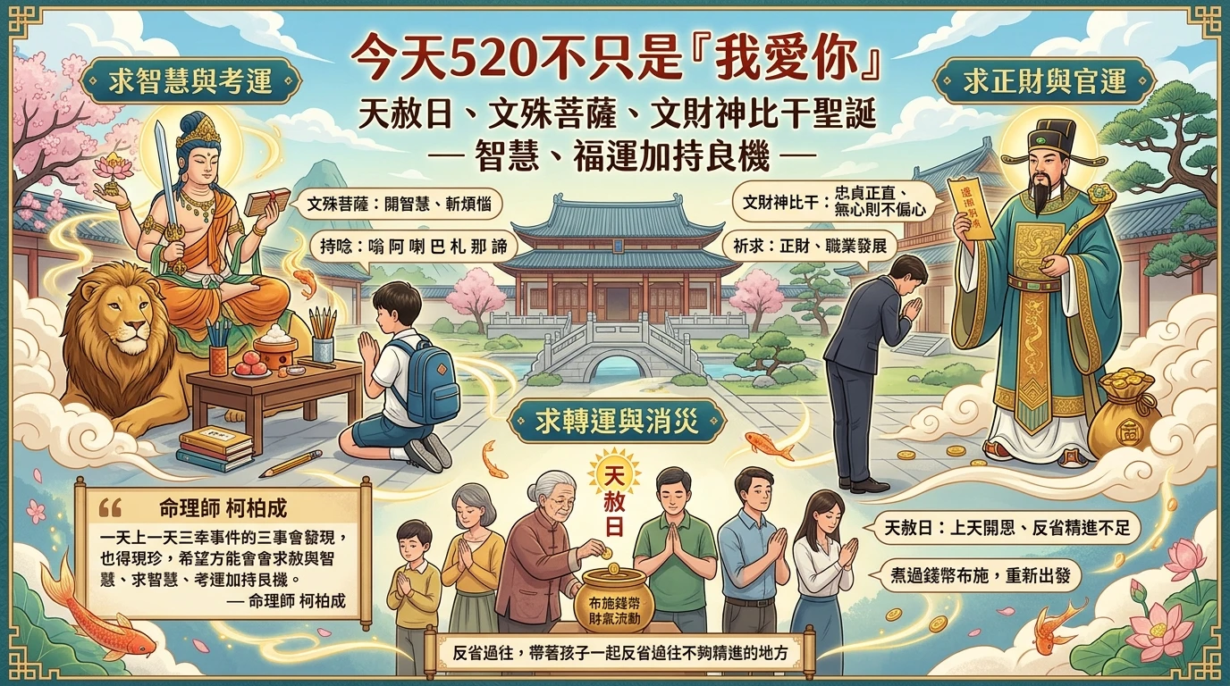 520最強轉運日！天赦日巧遇文殊、文財神聖誕　求財求智慧祕法曝