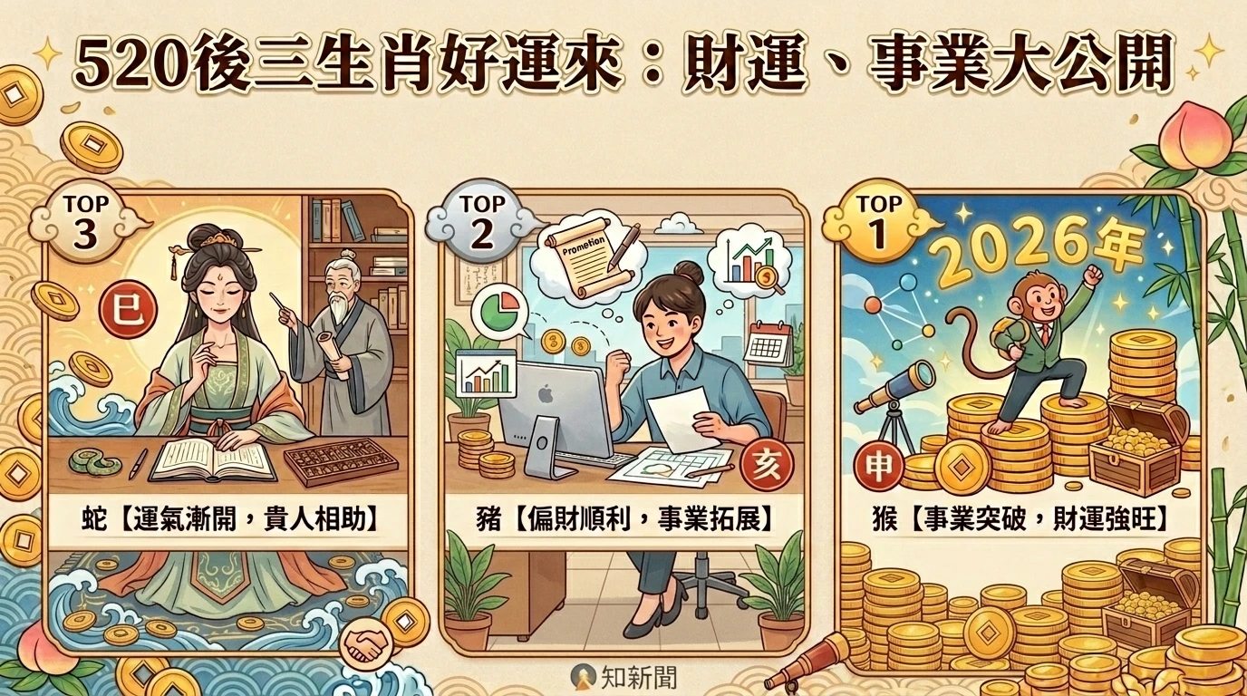 520之後！三生肖好運來　第1名人脈運旺、正財穩又有額外進帳