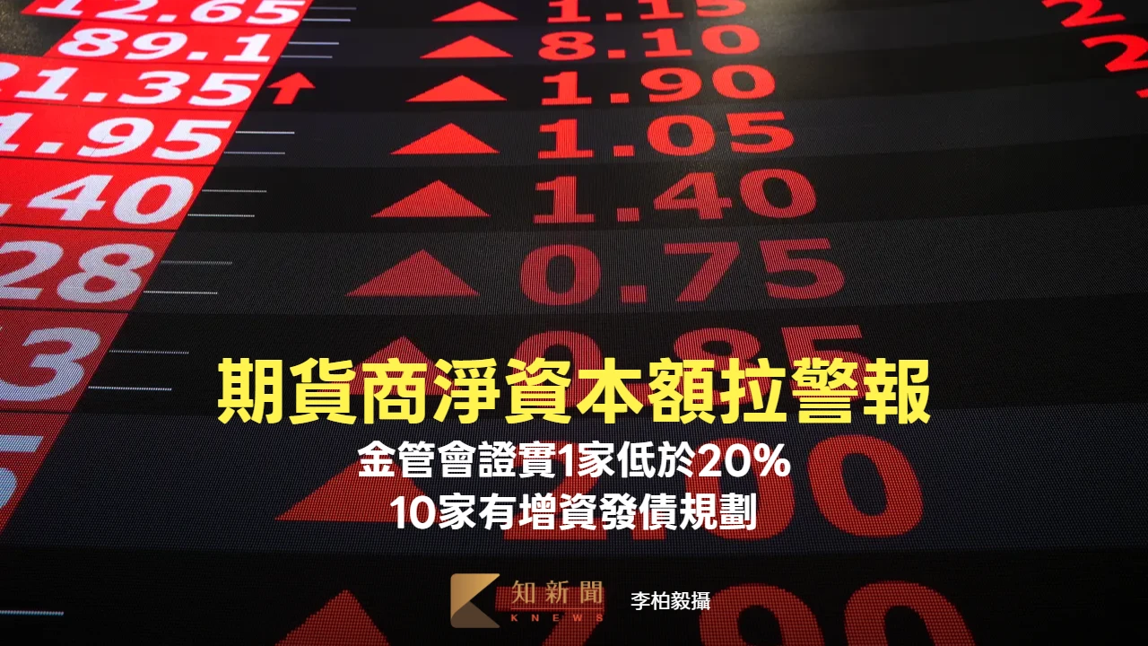 期貨商淨資本額拉警報？金管會證實1家低於20%　10家有增資發債規劃