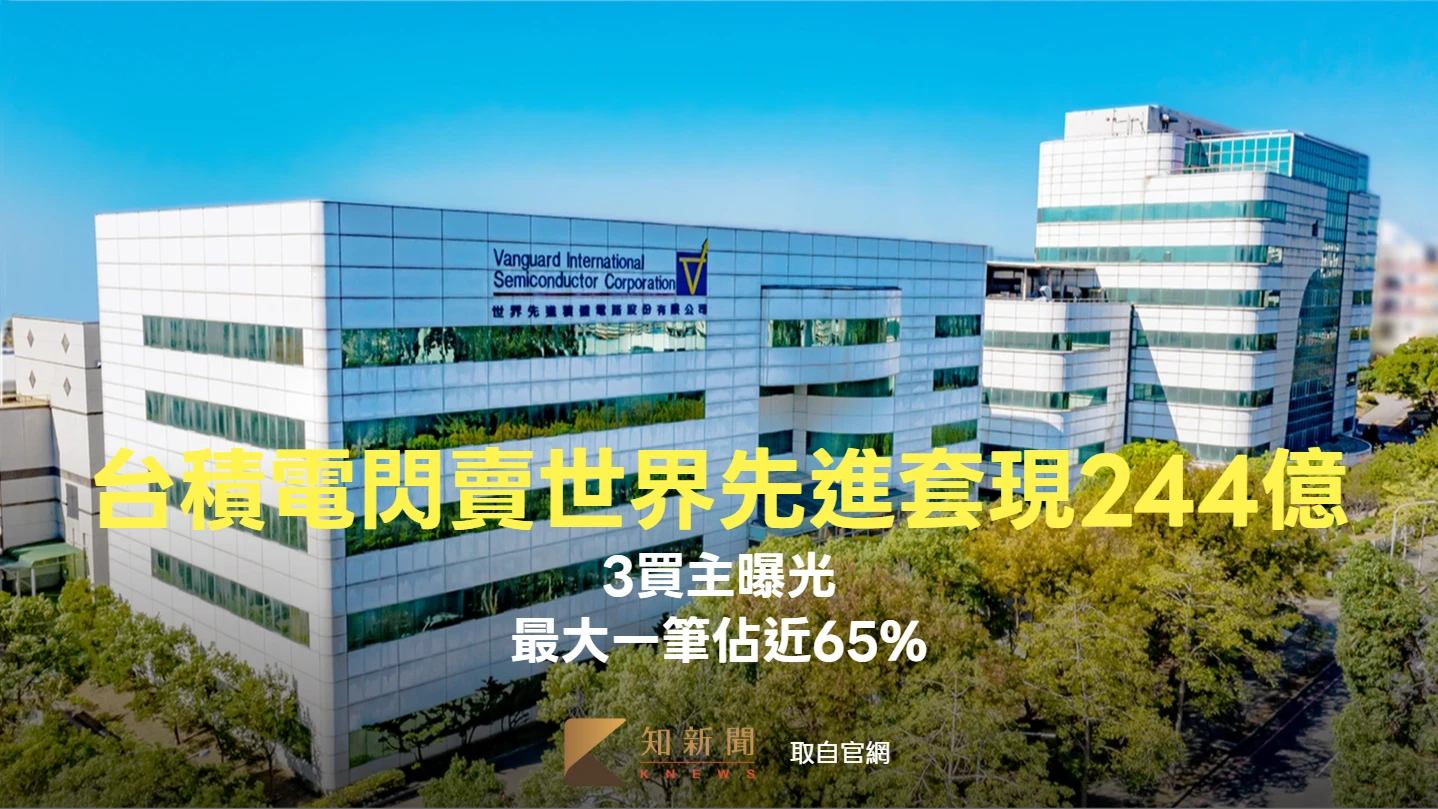 台積電閃賣世界先進持股套現244億！3買主曝光　最大一筆佔近65%