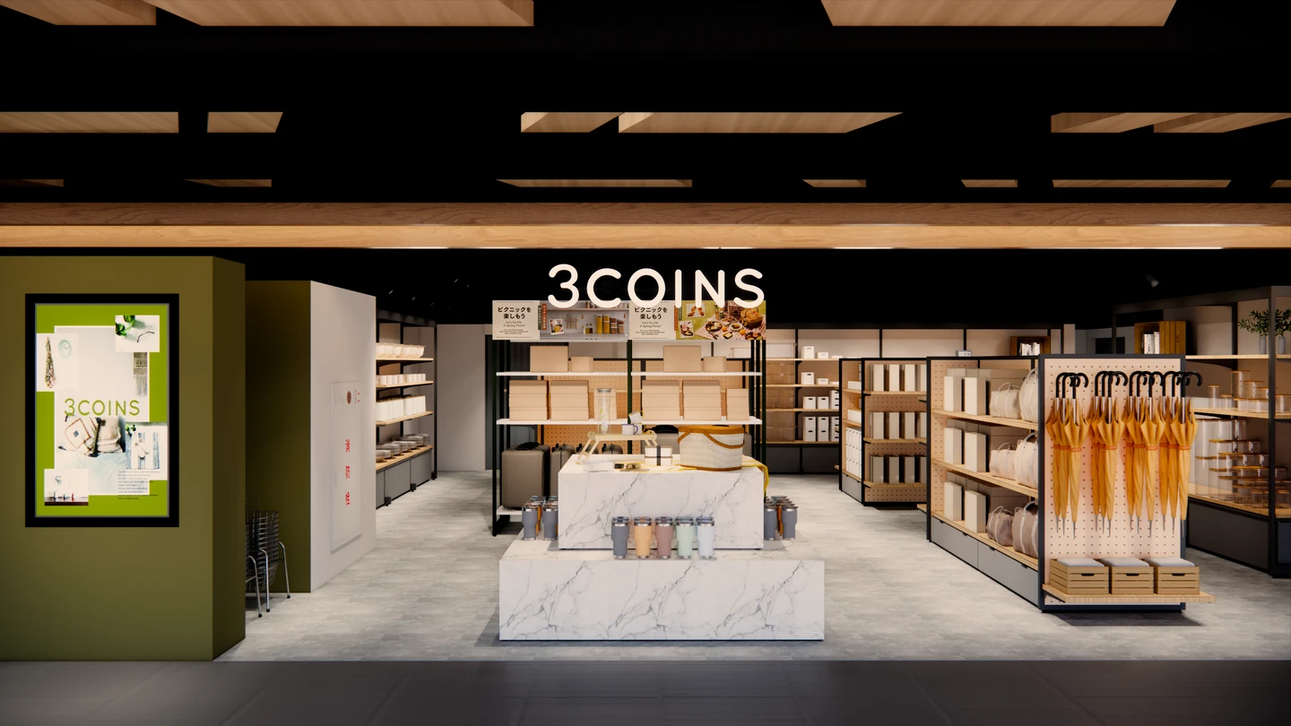 日本3COINS 8月進駐西門誠品！台灣店模擬圖首曝光　WEGO 5/29搶先開幕