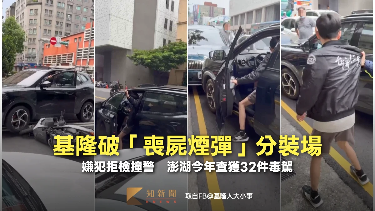 基隆破「喪屍煙彈」分裝場！嫌犯拒檢撞警　澎湖今年查獲32件毒駕