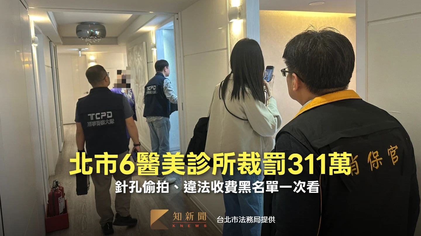 北市6醫美診所裁罰311萬　針孔偷拍、違法收費黑名單一次看