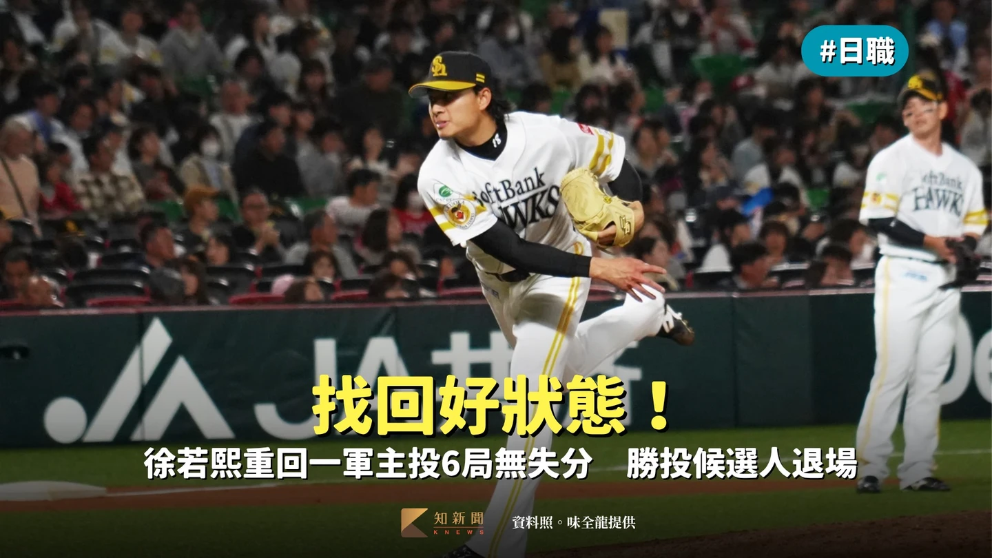 日職｜找回好狀態！徐若熙重回一軍主投6局無失分　奪生涯第2勝