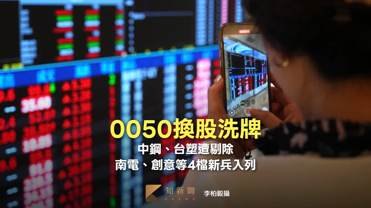 0050換股洗牌！中鋼、台塑遭剔除　南電、創意等4檔新兵入列