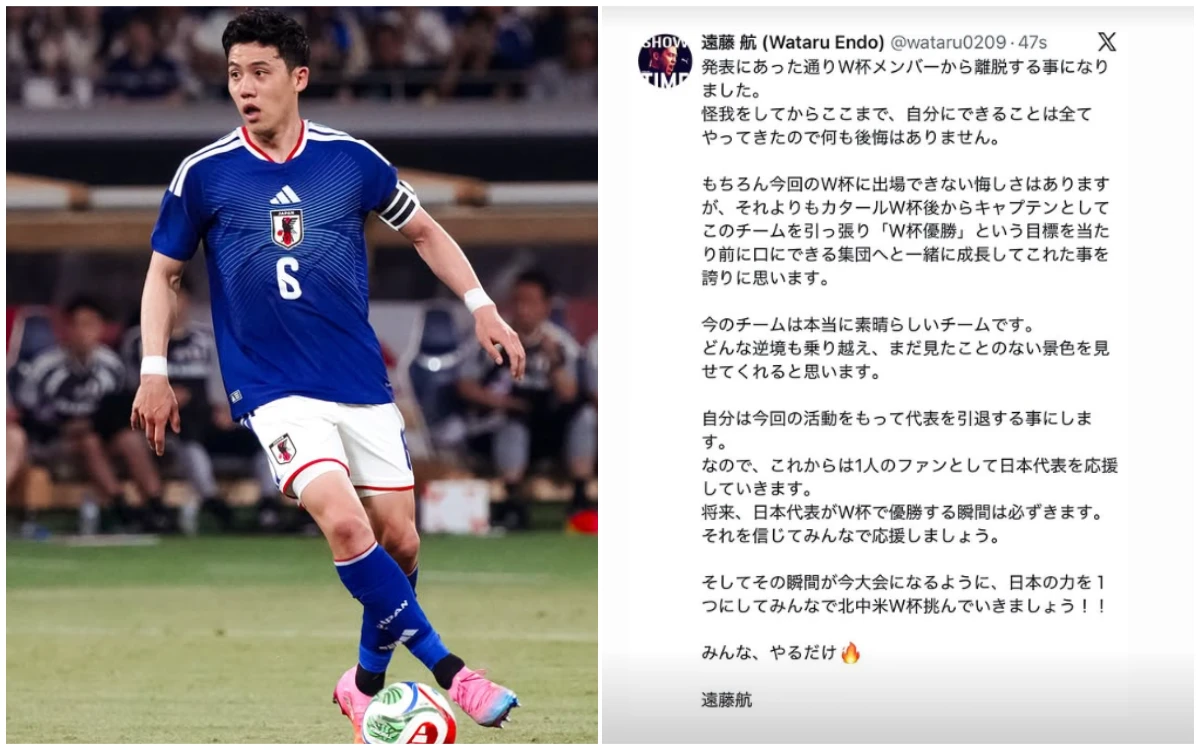 世界盃｜日本隊長因傷臨陣退出！遠藤航社群拋國家隊退役震撼彈