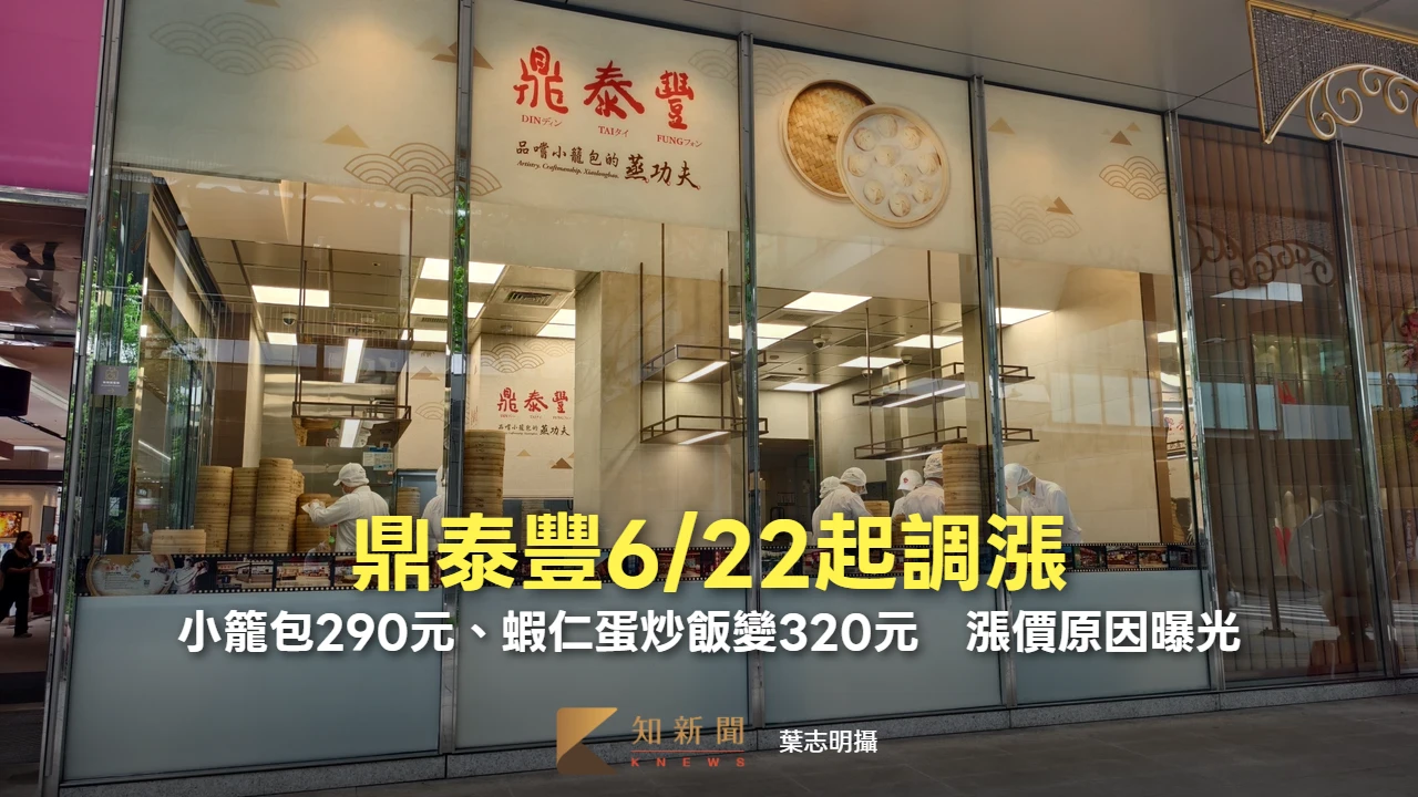 鼎泰豐6/22起調漲　小籠包290元、蝦仁蛋炒飯變320元！漲價原因曝光