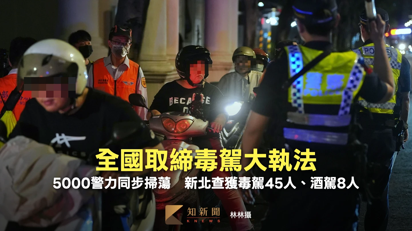 全國取締毒駕大執法！5000警力同步掃蕩　新北查獲毒駕45人、酒駕8人