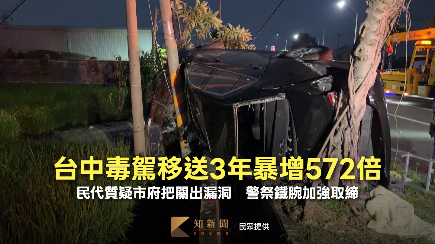 台中毒駕移送3年暴增572倍！民代質疑市府把關出漏洞　警祭鐵腕加強取締