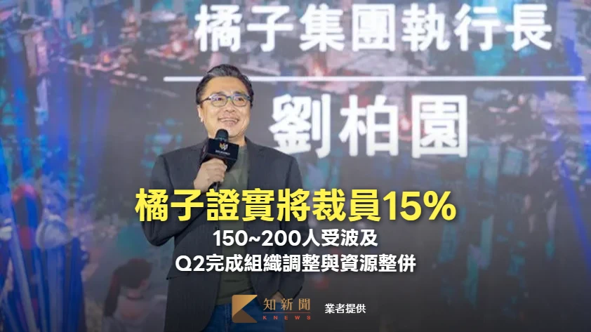 橘子證實將裁員15%、150~200人受波及！　Q2完成組織調整與資源整併 