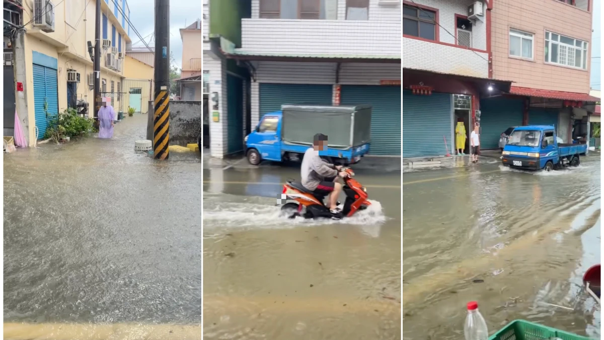 豪雨炸高雄！旗山雜貨店泡水店家急搶救　居民崩潰：不放假要划船上班了