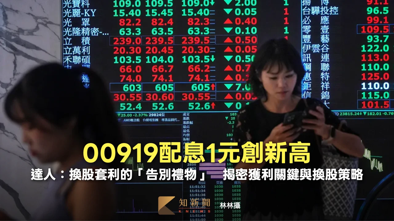 00919配息1元創新高！達人：換股套利的「告別禮物」　揭密獲利關鍵與換股策略
