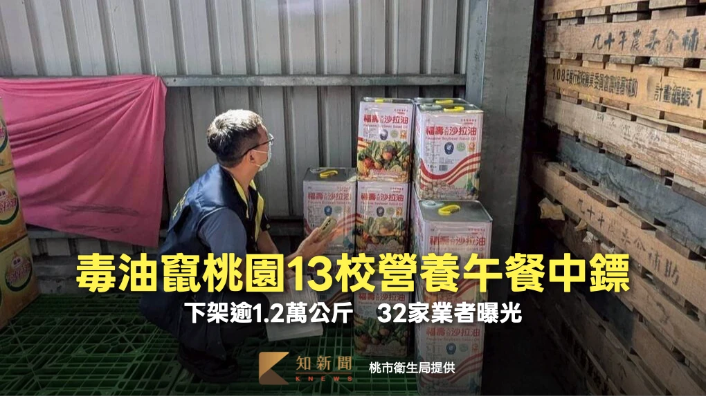 毒油竄桃園13校營養午餐中鏢！下架逾1.2萬公斤　32家業者曝光