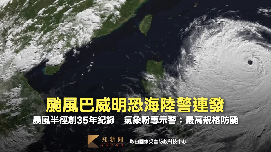 颱風巴威明恐海陸警連發！暴風半徑創35年紀錄　粉專示警：最高規格防颱