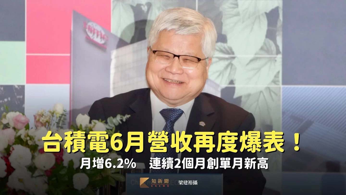台積電6月營收再度爆表！月增6.2%　連續2個月創單月新高