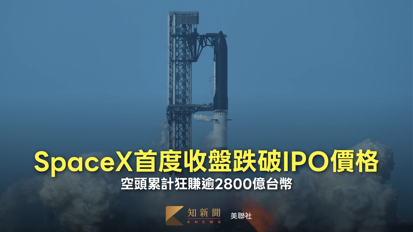 SpaceX取消試射星艦股價軟腳　IPO以來空頭狂賺逾2800億