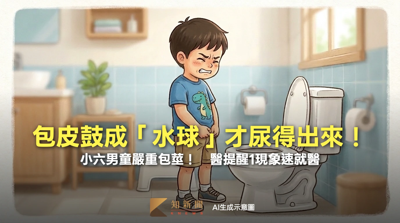 小六男童嚴重包莖！包皮鼓成「水球」才尿得出來　醫提醒1現象速就醫