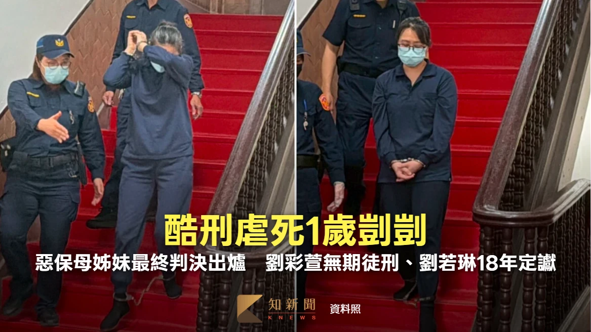 酷刑虐死1歲剴剴！惡保母劉彩萱無期徒刑定讞　妹妹劉若琳判囚18年