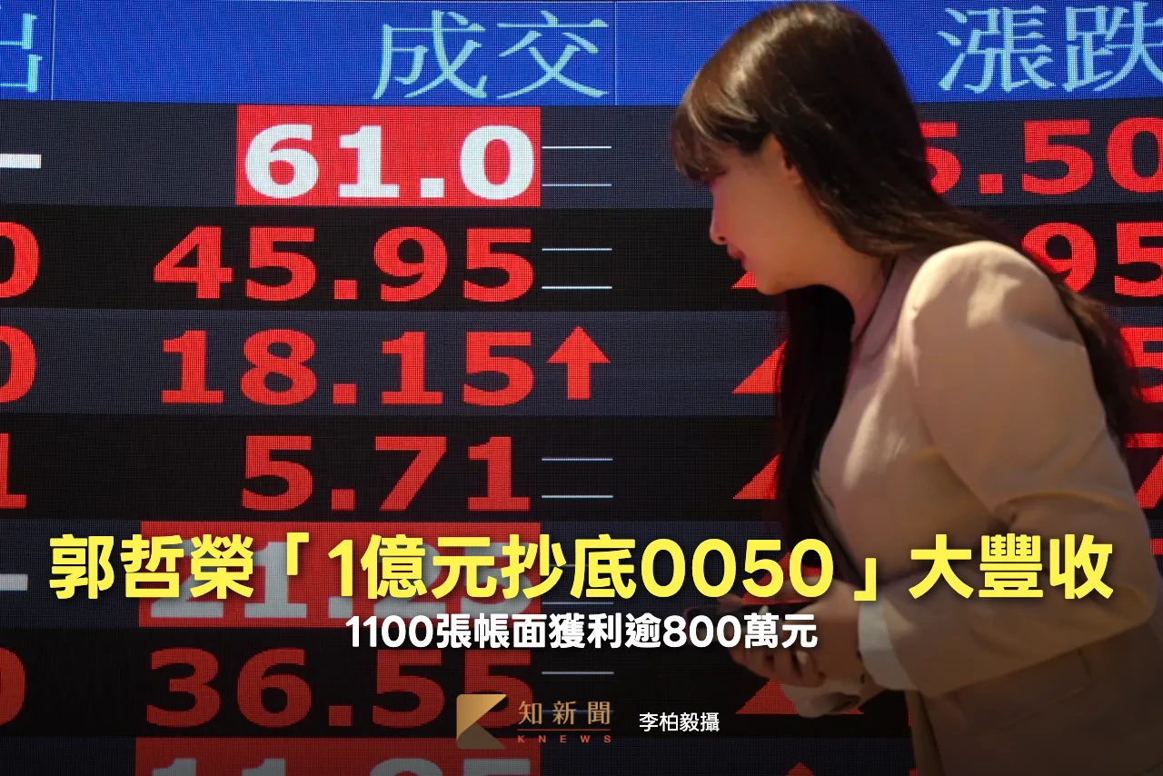 台股強彈！郭哲榮「1億元抄底0050」大豐收　1100張帳面獲利逾800萬元