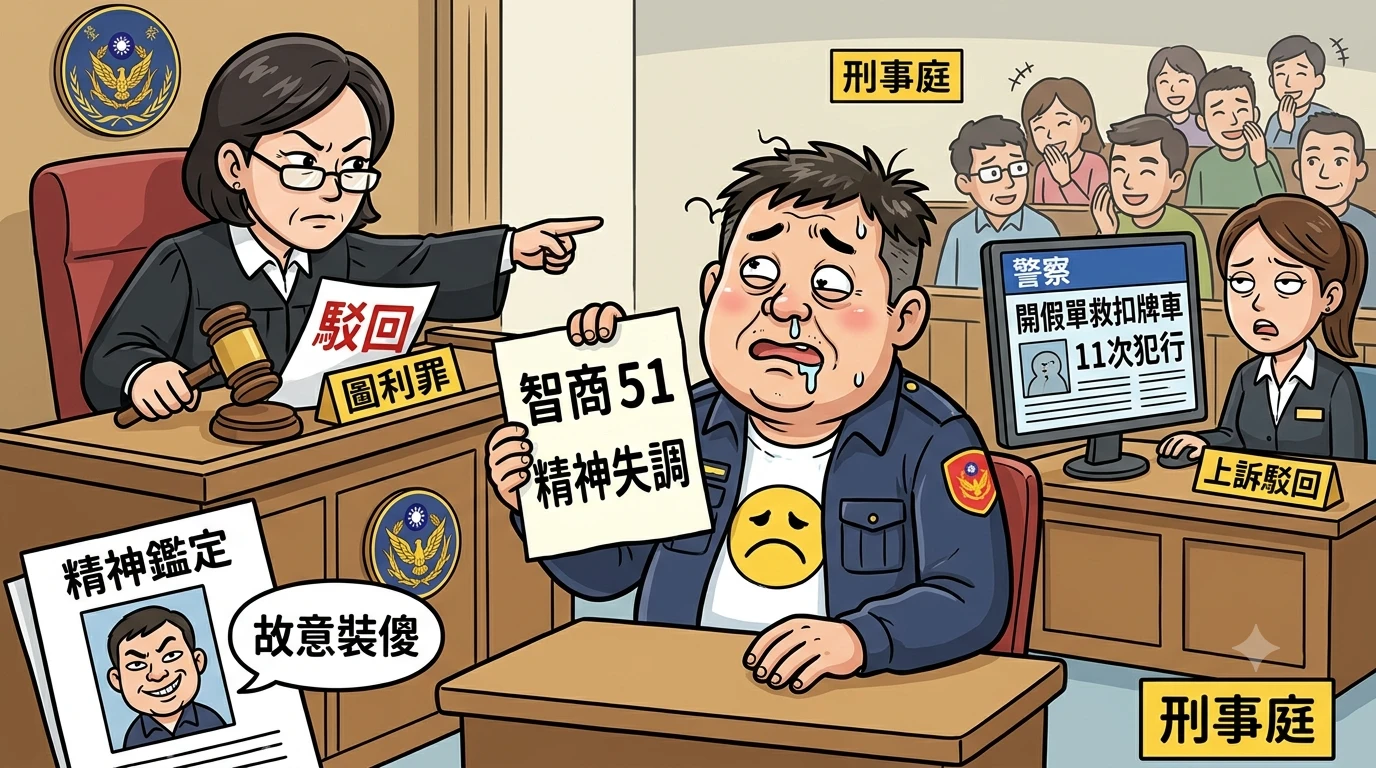 警開假單「吊扣變吊銷」！喊冤「智商51」裝傻求緩刑　遭打臉：曾幫民眾找回百萬現金