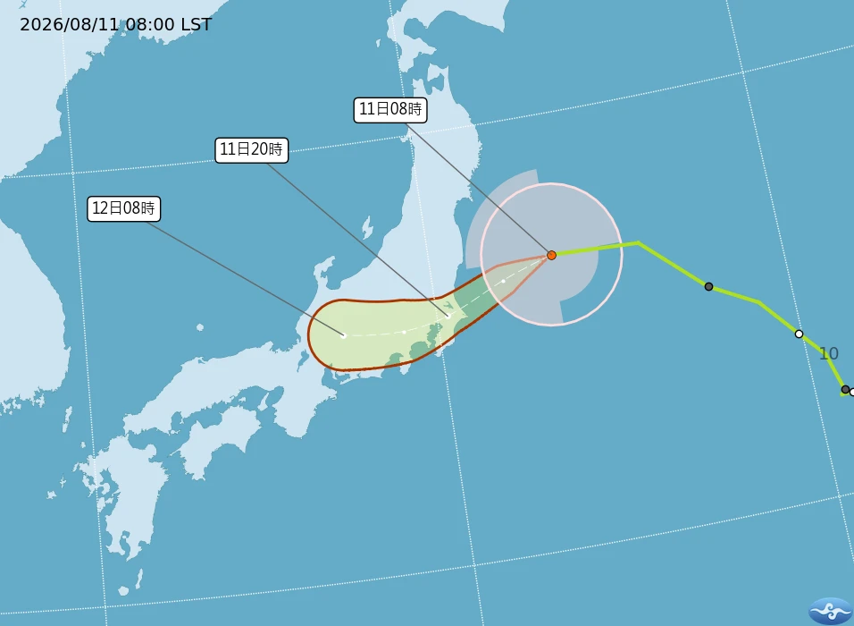 昌鴻颱風今襲日本「登陸地點75年首見」　路徑將橫越本州！強風暴雨熱區曝