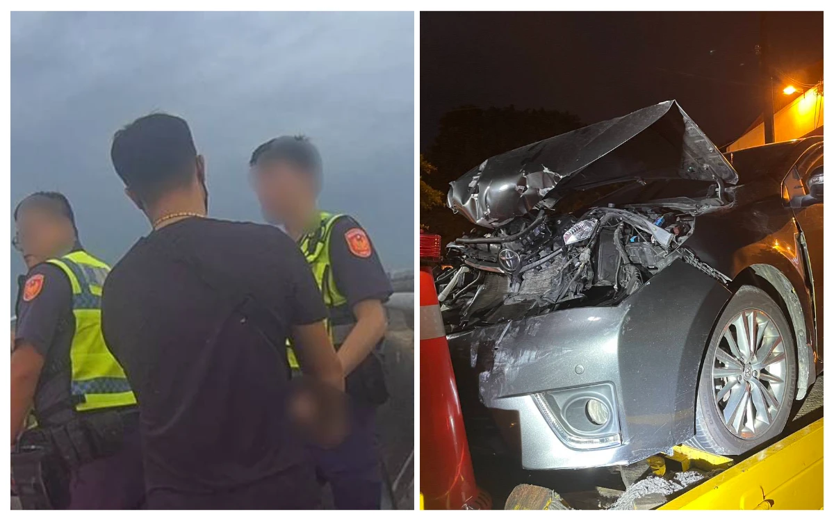 五楊高架特斯拉被追撞！肇事車輛3人棄車路肩奔逃　落網身分曝光