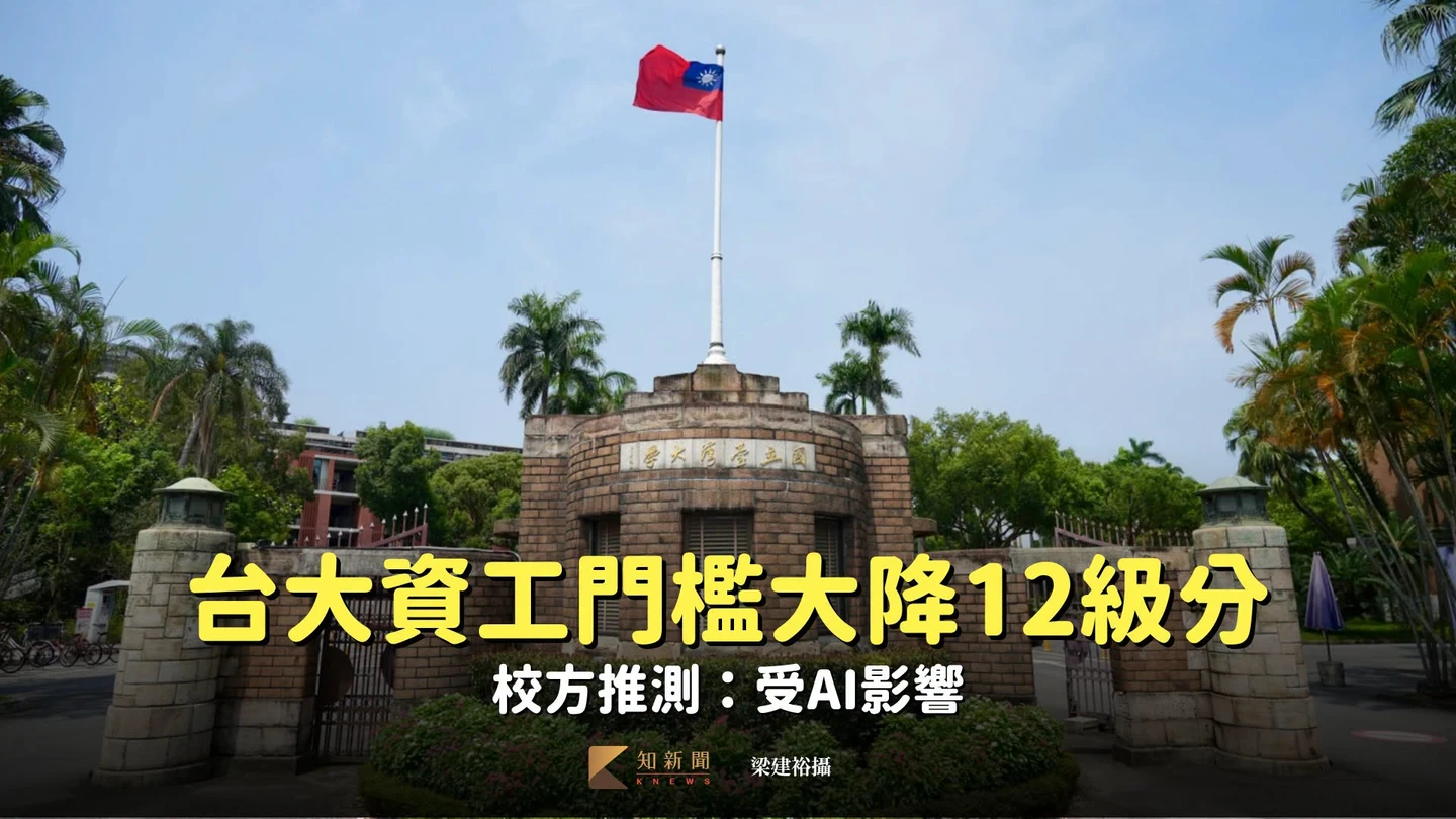 大學分發放榜｜台大資工門檻大降12級分　校方推測：受AI影響