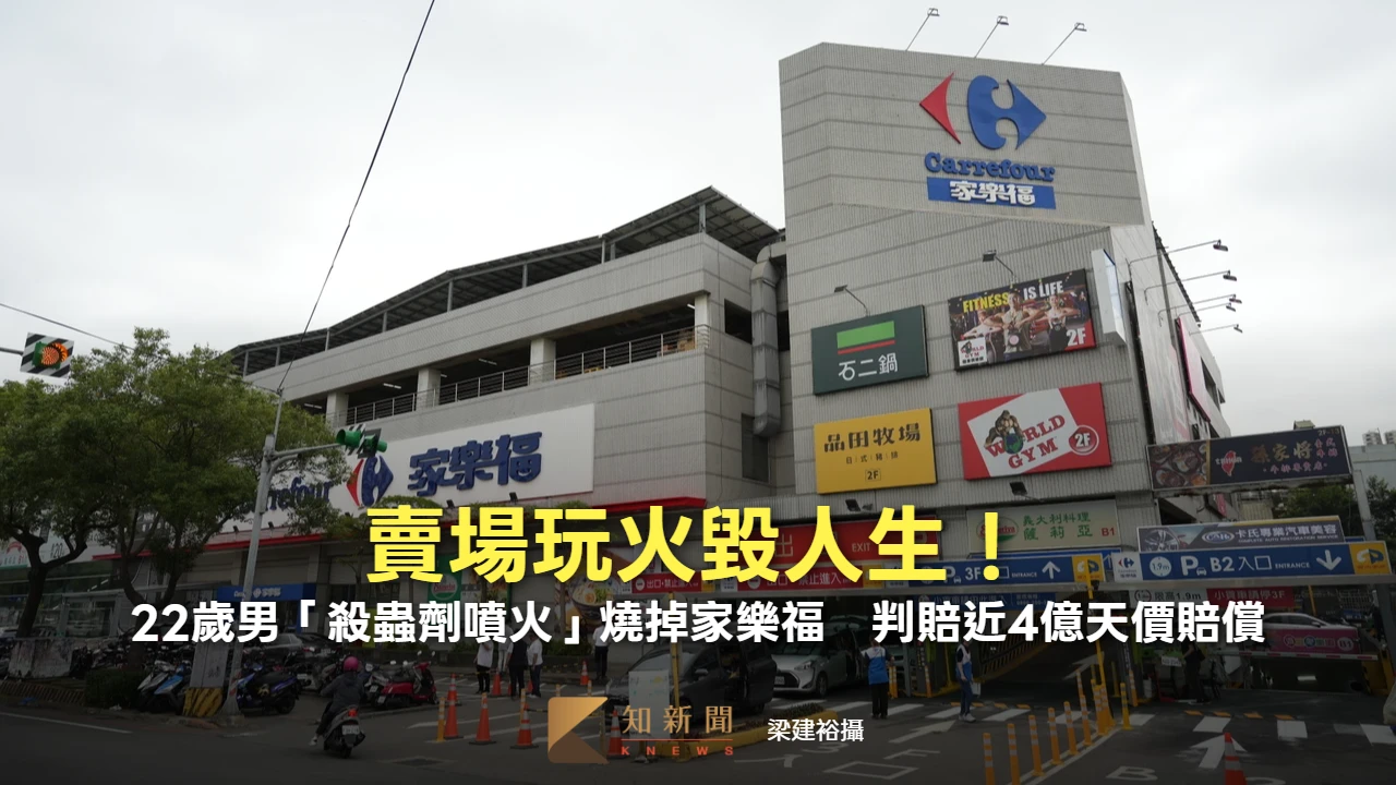賣場玩火毀人生！22歲男「殺蟲劑噴火」燒掉家樂福　判賠近4億天價賠償