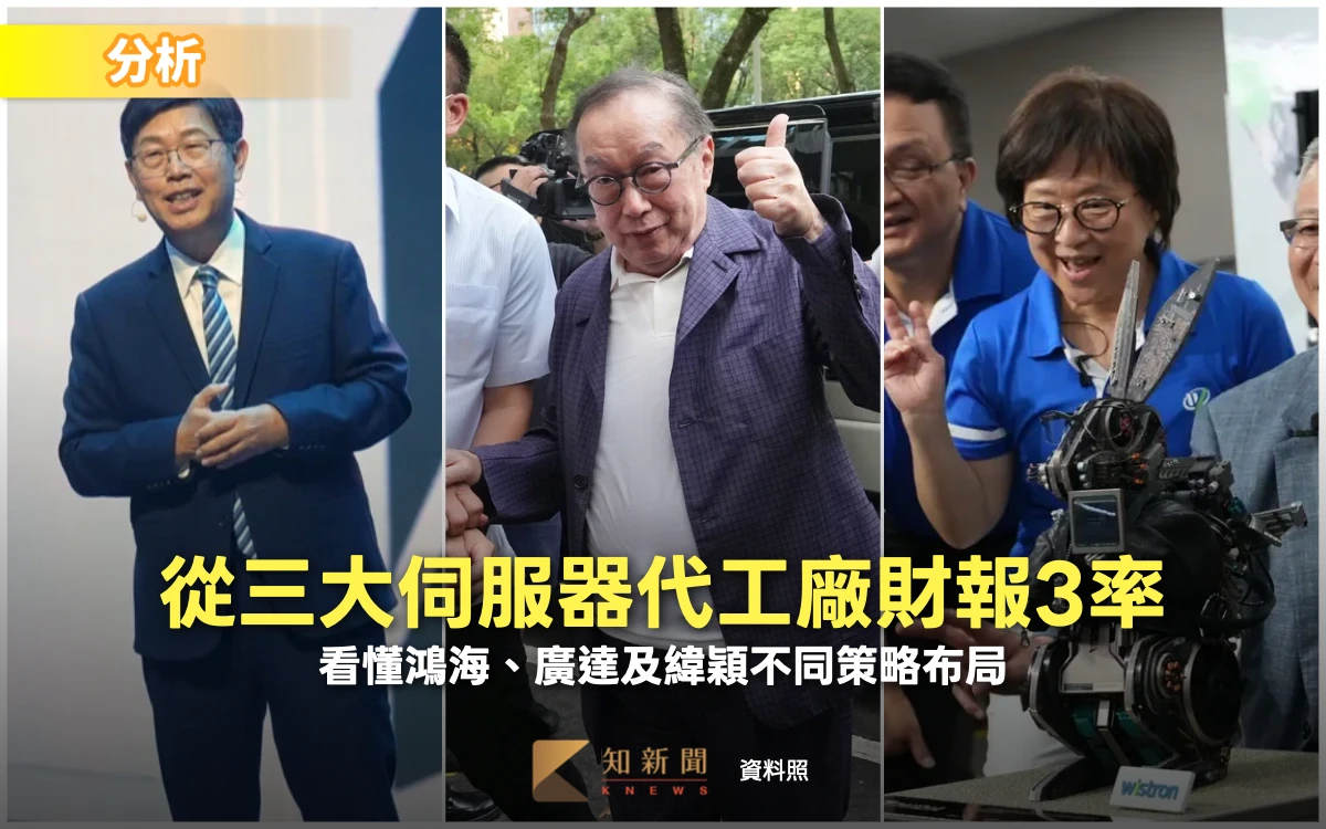 分析｜從三大伺服器代工廠財報3率　看懂鴻海、廣達及緯穎不同策略布局