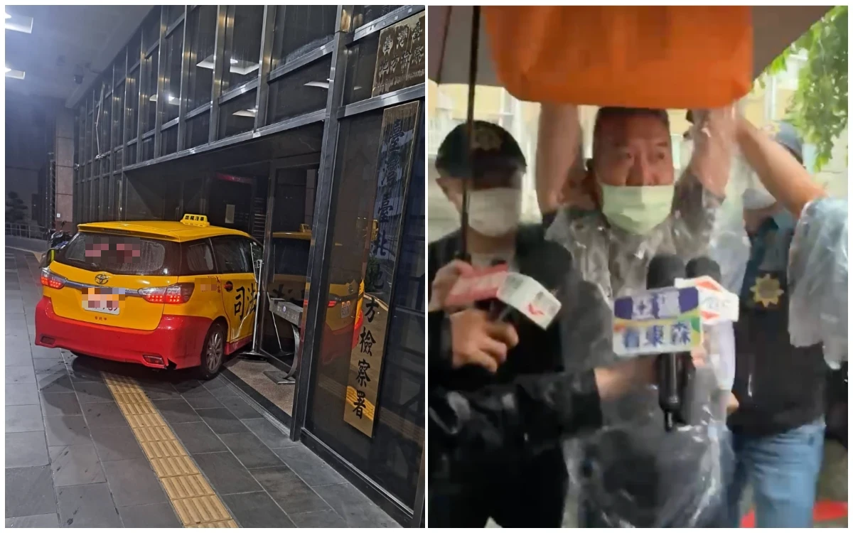 小黃司機撞北檢！雨中高舉上銬雙手怒吼「司法不公」　親吐：該走的程序都走了