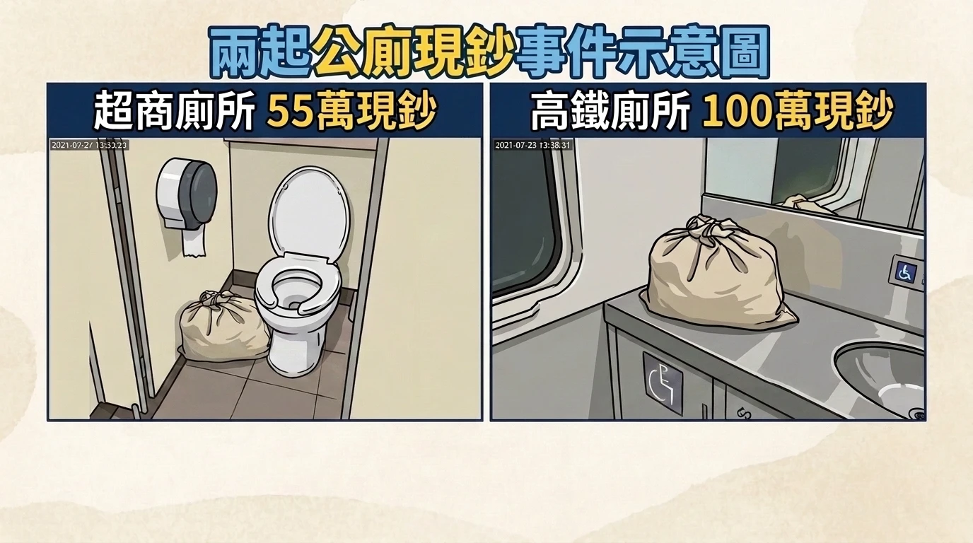 廁所有錢！超商如廁撿到55萬　高鐵廁所發現100萬現鈔待認領