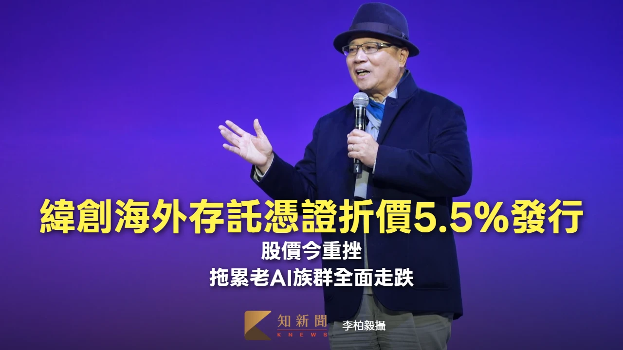 緯創海外存託憑證折價5.5%發行！股價今重挫　拖累老AI族群全面走跌