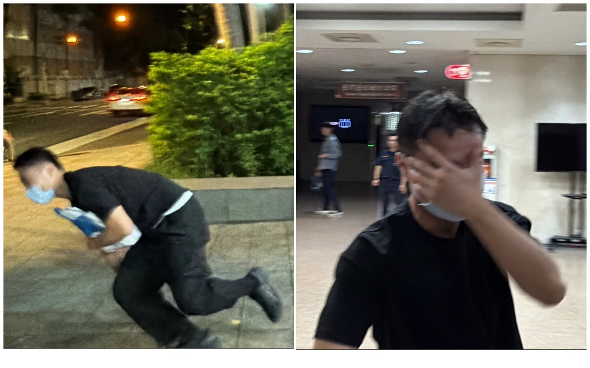 有片｜警政署帥警涉毒10萬交保怒罵X！見記者遮臉狂奔狼狽仆街　慘遭開鍘免職
